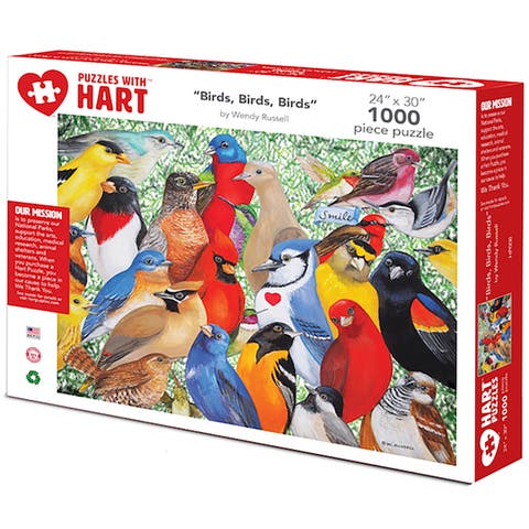 Birds, Birds, Birds by Wendy Russell 1000 Piece Puzzle