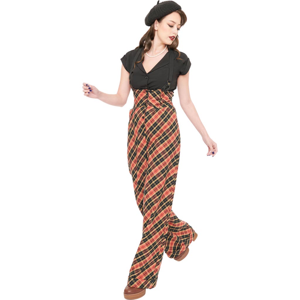 UNIQUE VINTAGE UNIQUE VINTAGE THELMA HIGH WAIST SUSPENDER PANTS