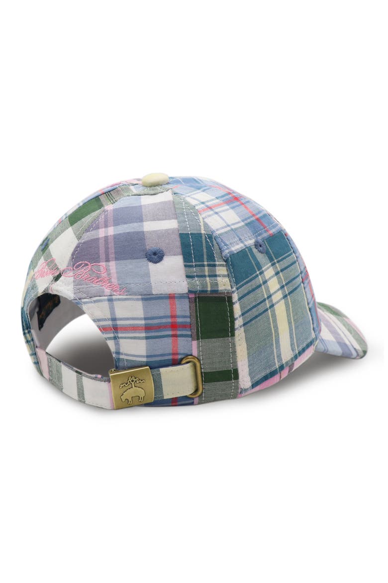 Patched Madras Plaid Baseball Cap, Alternate, color, BLUE