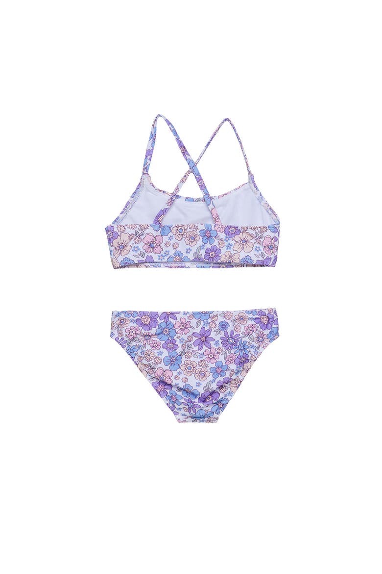 Vintage Flower Criss Cross Strap Swim Set, Alternate, color, Multi-Violet