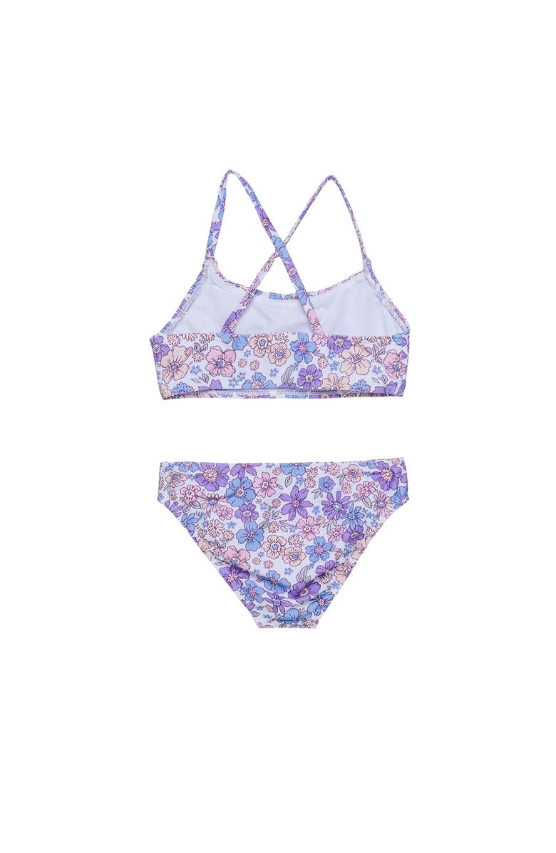 Gottex Kids Vintage Flower Criss Cross Strap Swim Set, Alternate, color, Multi-Violet