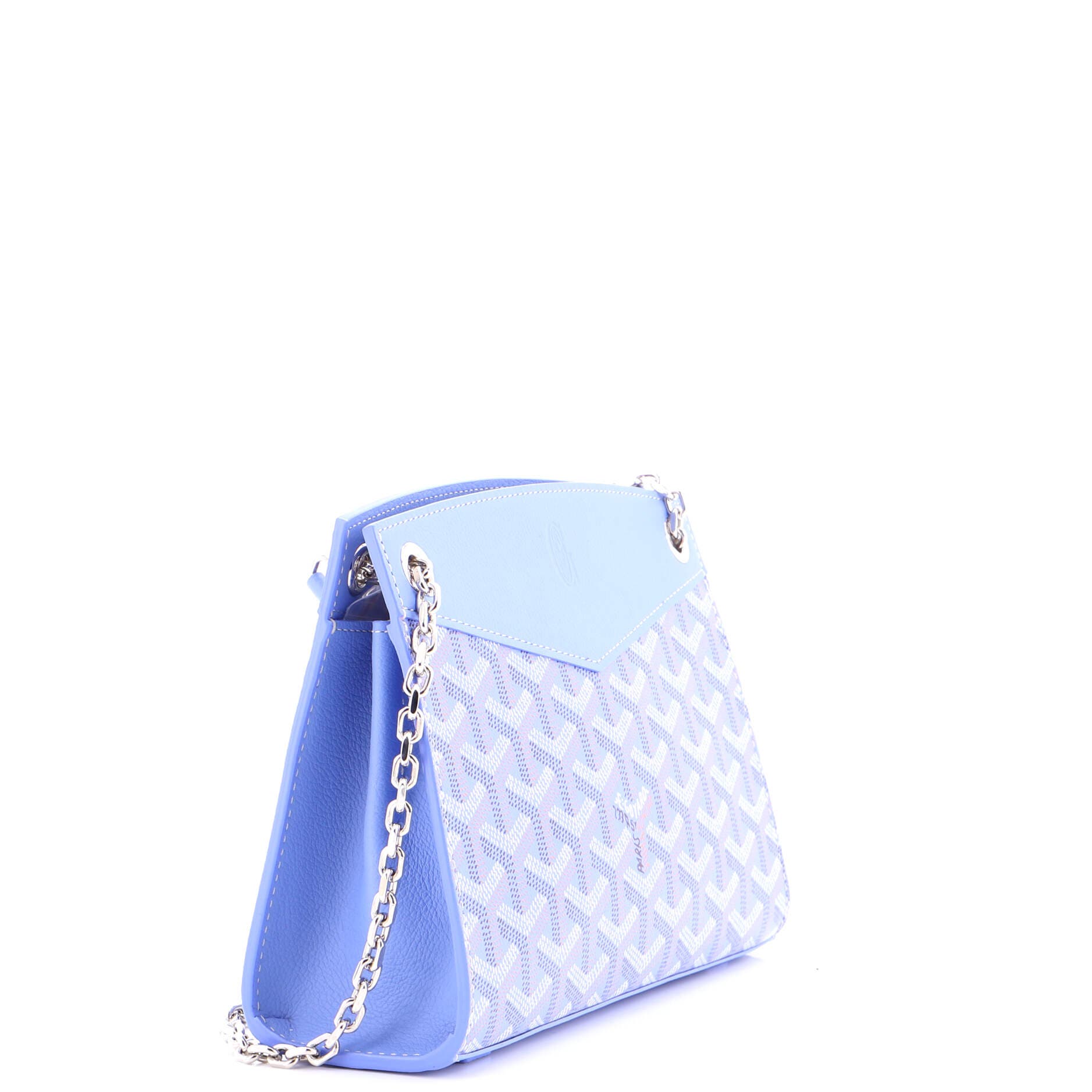 Pre-Owned Goyard Structured Rouette Chain Shoulder Bag Coated Canvas Mini, Alternate, color, Blue