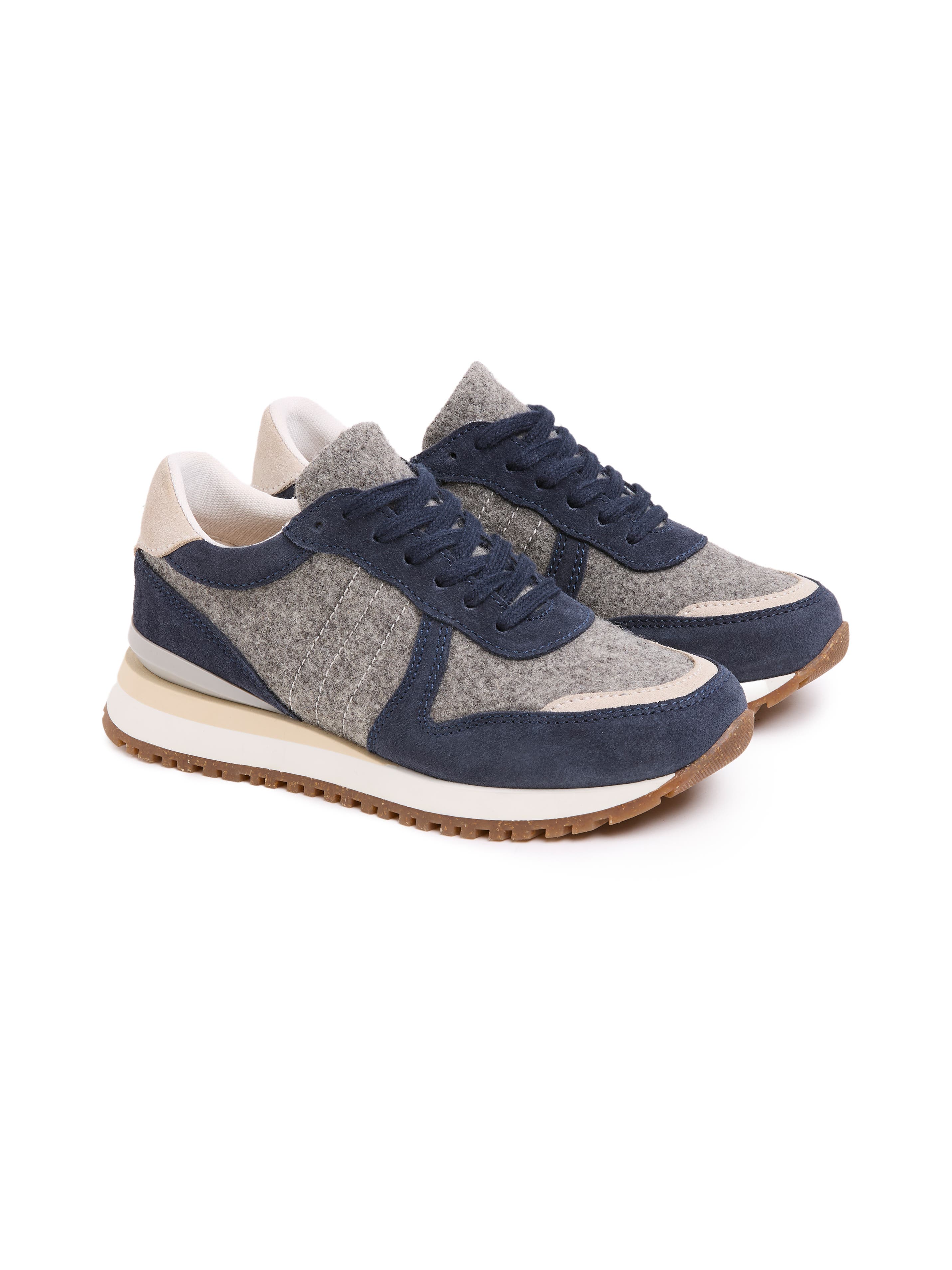 Celtic & Co. Wool Panel Trainer, Main, color, Navy/Grey