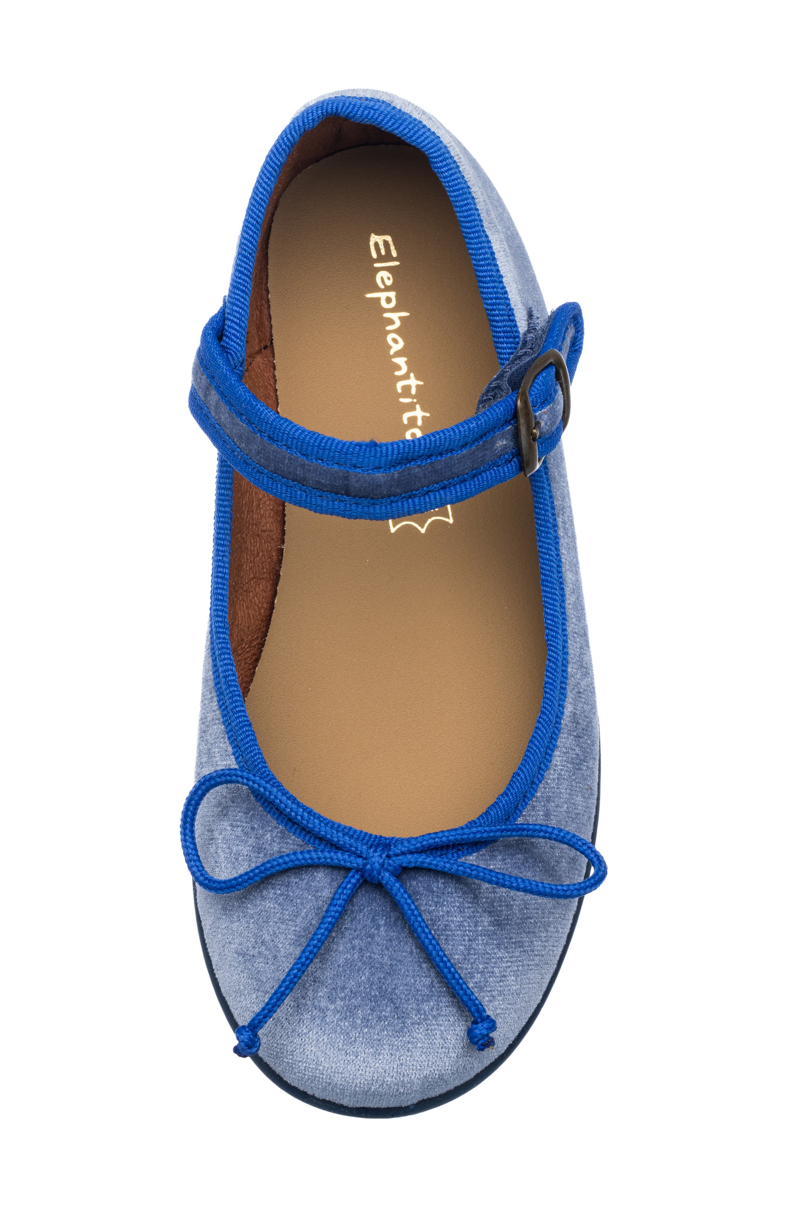 Kids' Elis Velvet Ballerina Mary Jane, Alternate, color, FRENCH BLUE