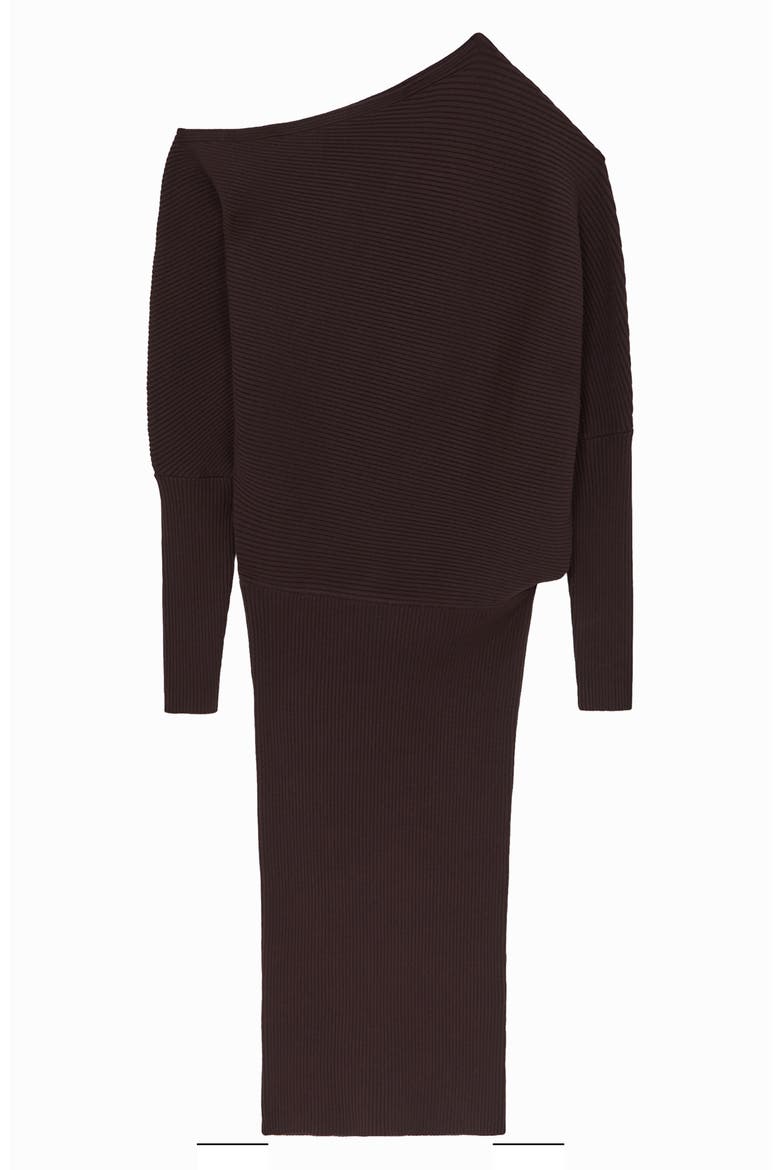 lara off the shoulder ribbed midi dress Reiss Lara