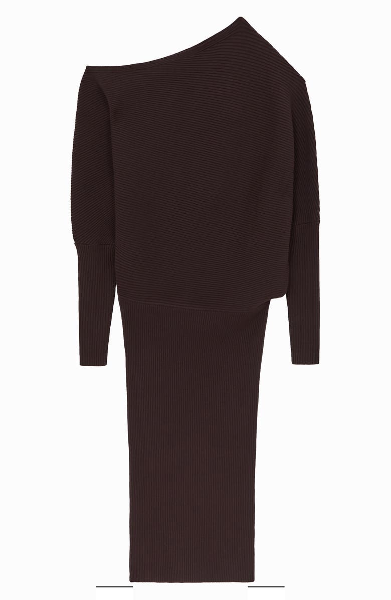 Reiss Lara Off the Shoulder Long Sleeve Sweater Dress, Alternate, color, Plum Purple