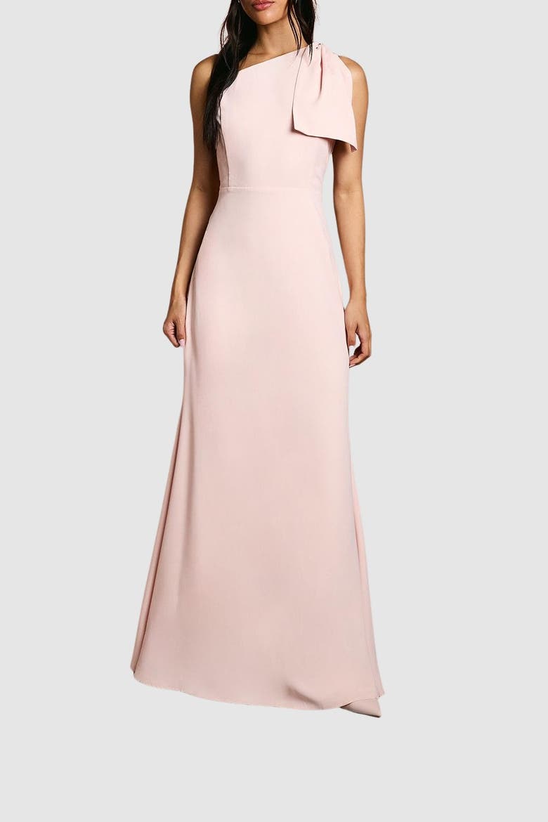 One Shoulder Maxi Bridesmaid Dress, Alternate, color, Blush