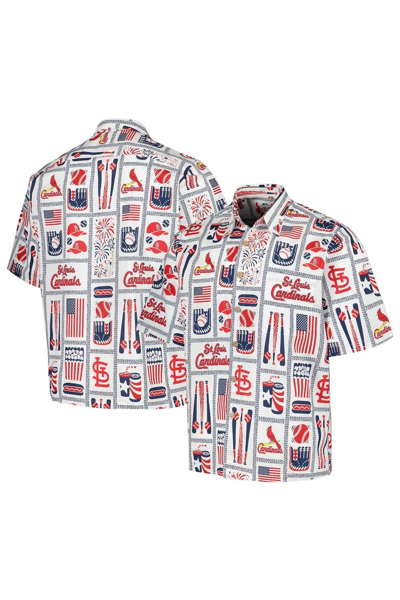 Men's Reyn Spooner White St. Louis Cardinals Americana Button-Up Shirt, Main, color, White
