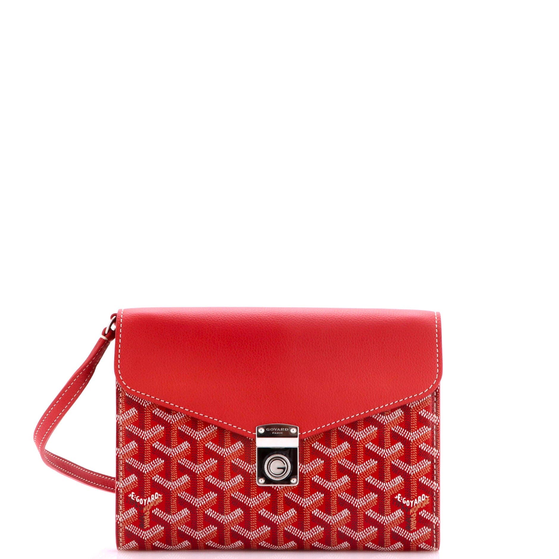 Chypre Wallet on Strap Coated Canvas with Leather, Main, color, Red