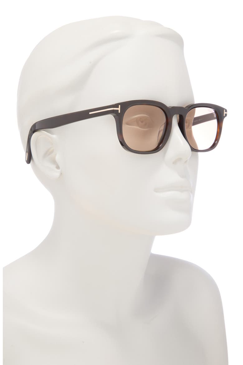 52mm Square Sunglasses, Alternate, color, DARK HAVANA / BROWN