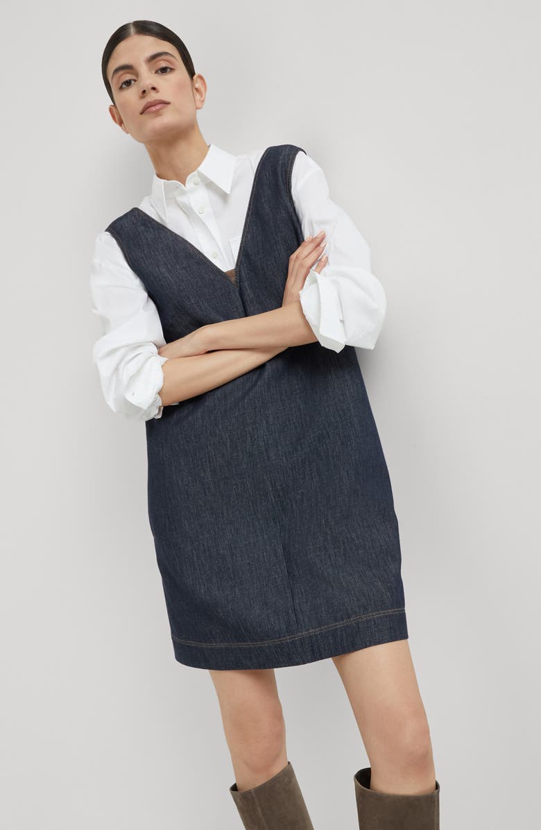 Brunello Cucinelli Mini dress, Alternate, color, Dark Denim