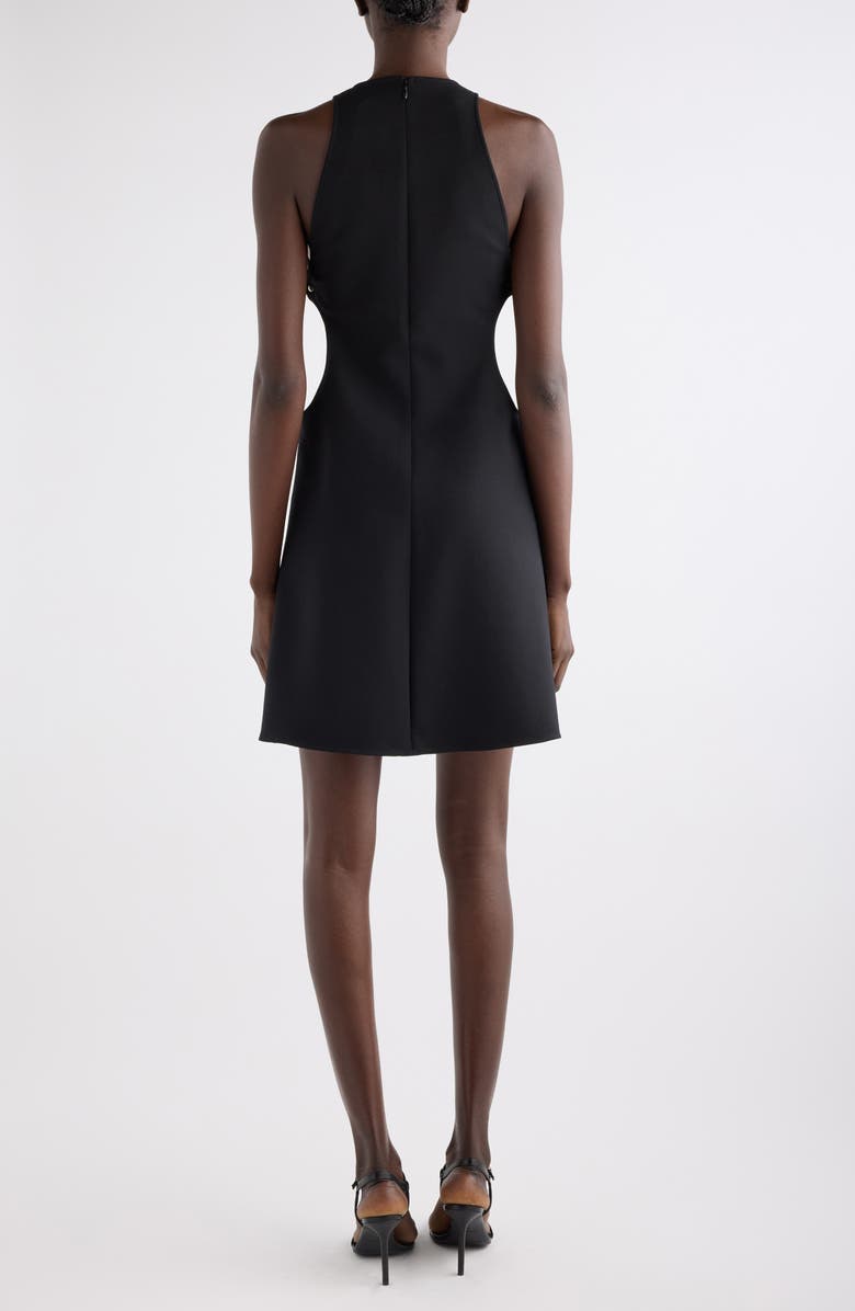 Courrèges Cutout Wool Blend A-Line Dress, Alternate, color, Black