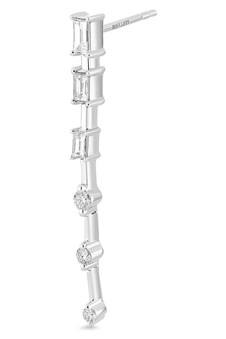 18K Gold Gatsby Diamond Linear Drop Earrings (Online Trunk Show), Alternate, color, WHITE