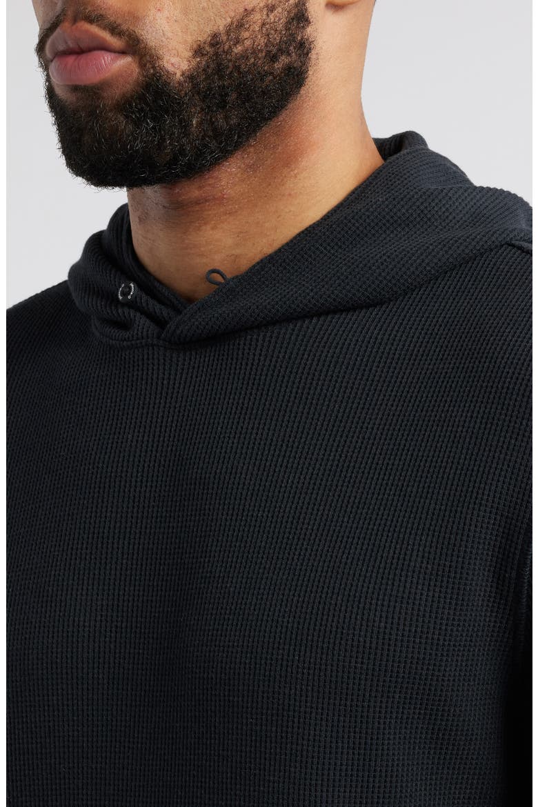 Brinson Waffle Pullover Hoodie, Alternate, color, BLACK