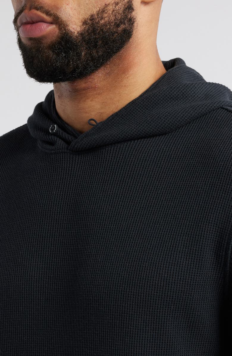 johnnie-O Brinson Waffle Pullover Hoodie, Alternate, color, Black