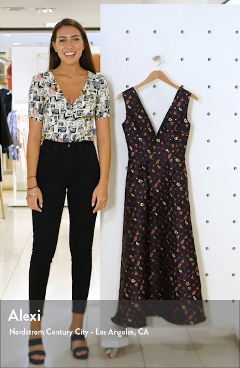 Floral Jacquard A-Line Dress, sales video thumbnail