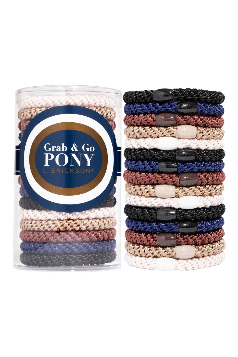 Grab & Go 15-Pack Braided Ponytail Holders, Alternate, color, NEUTRAL