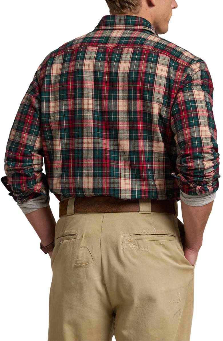 Polo Ralph Lauren Plaid Classic Fit Brushed Oxford Button-Down Shirt, Alternate, color, 