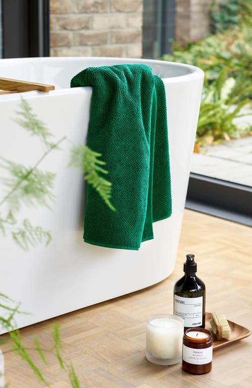 Christy Brixton Textured Popcorn Weave Bath Sheets In Emerald