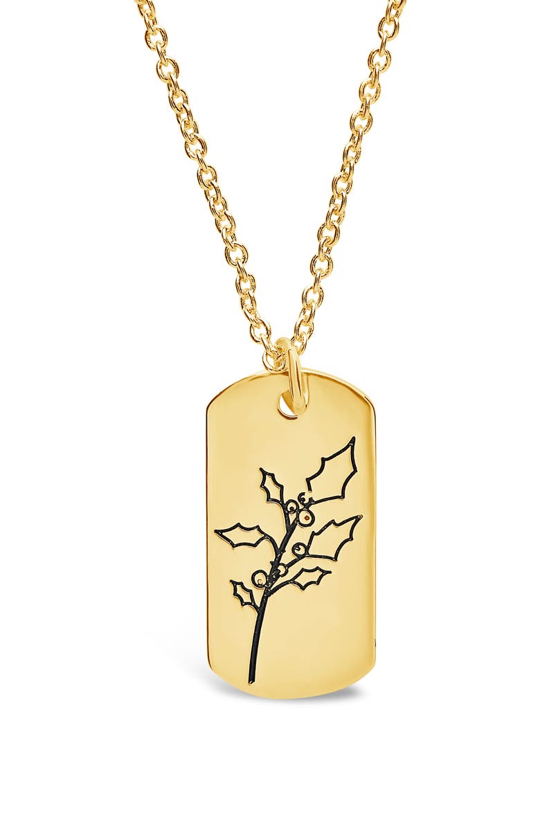 Sterling Forever Birth Flower Pendant Necklace, Alternate, color, Gold/ December