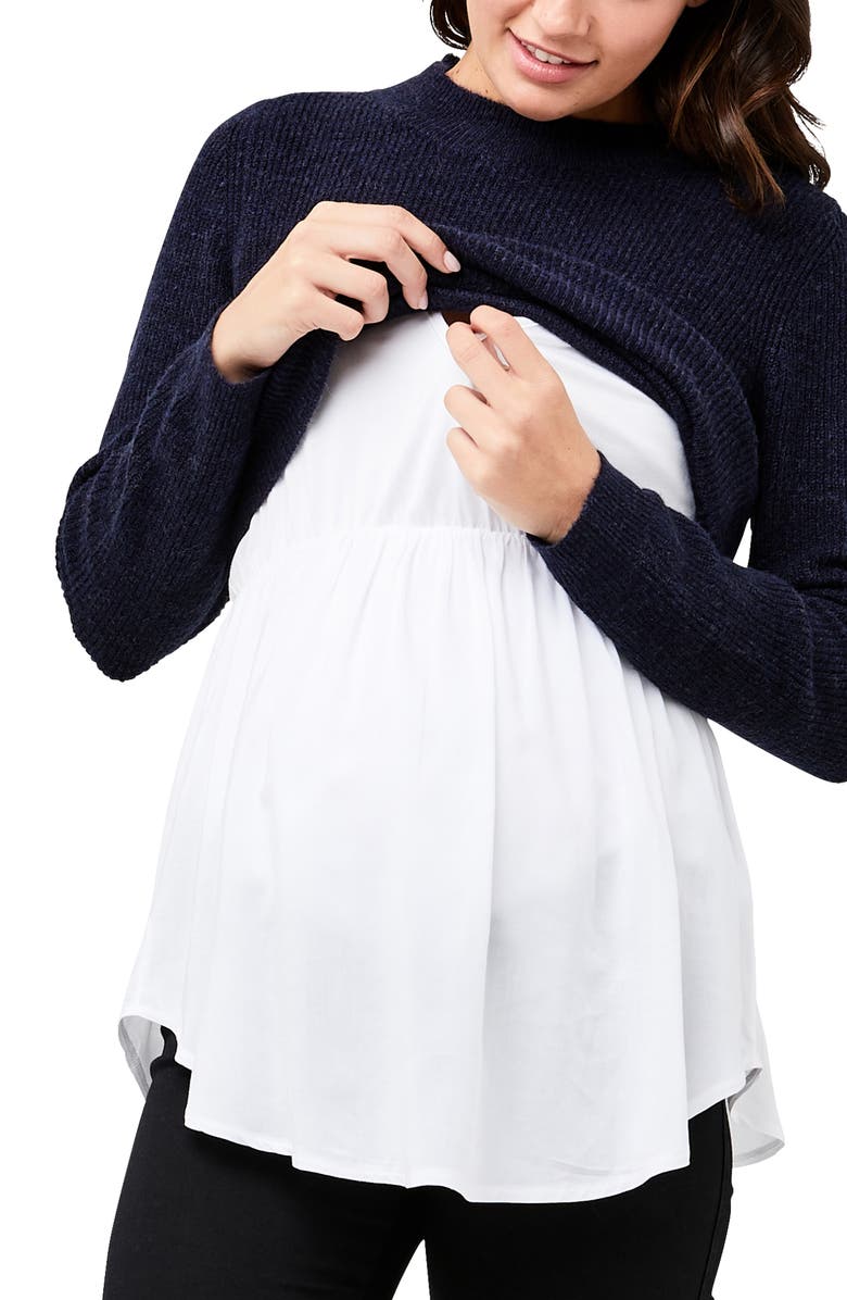 Ripe Maternity Mandy Detachable Rib Stitch Maternity/Nursing Top, Alternate, color, 