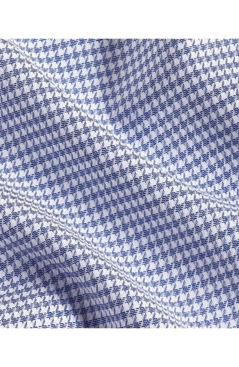 David Donahue Slim Fit Microcheck Stretch Cotton Twill Dress Shirt, Alternate, color, Navy/ White