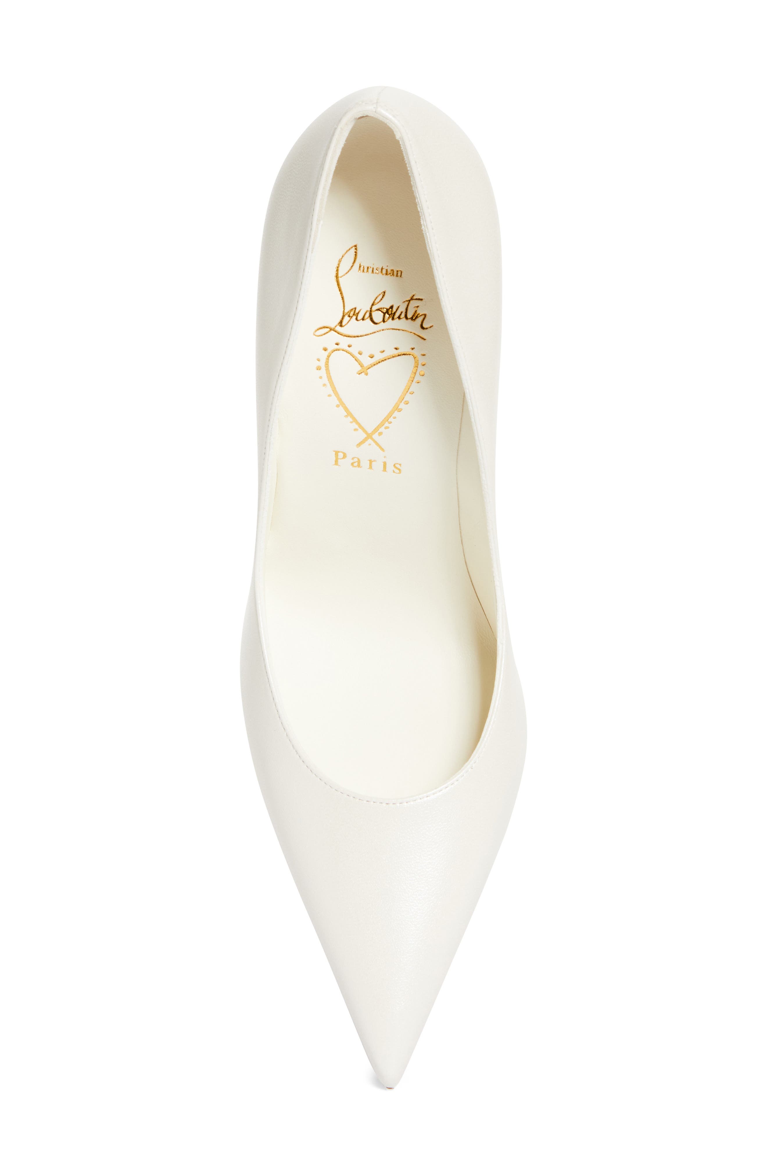 Christian Louboutin Miss Z Pointed Toe Pump, Alternate, color, Bianco/ Snow