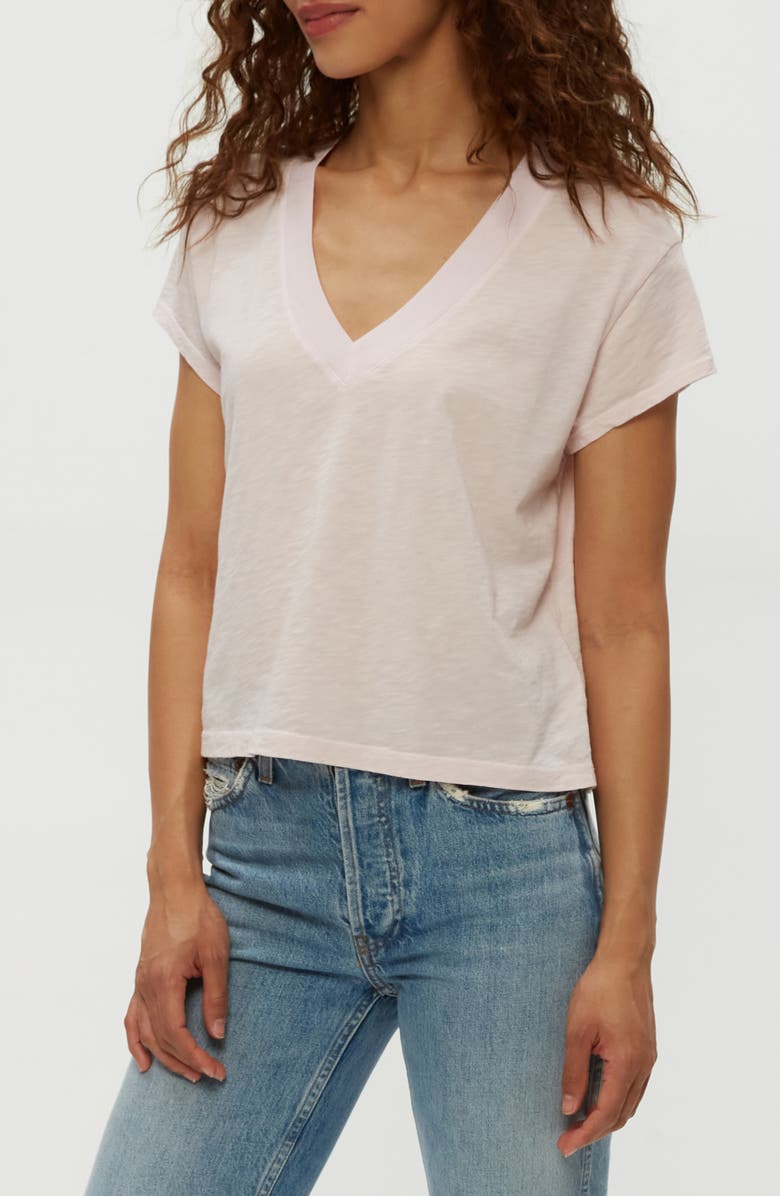 Michael Stars Harlan Cotton V-Neck T-Shirt, Alternate, color, Lychee