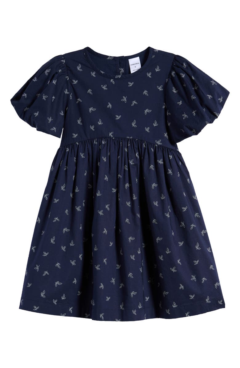 Nordstrom Kids' Print Cotton Puff Sleeve Dress, Main, color, 