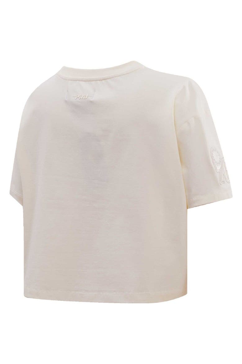 Women's Pro Standard  Cream Philadelphia 76ers Neutral Boxy Crop T-Shirt, Alternate, color, Cream