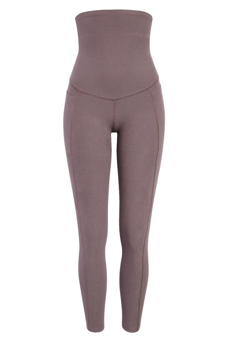Out of Pocket High Waist Maternity Leggings, Alternate, color, WOODLAND HEATHER