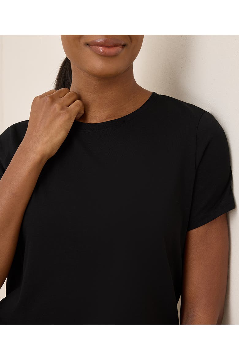 Luxe Stretch Jersey Slim Tee, Alternate, color, Black