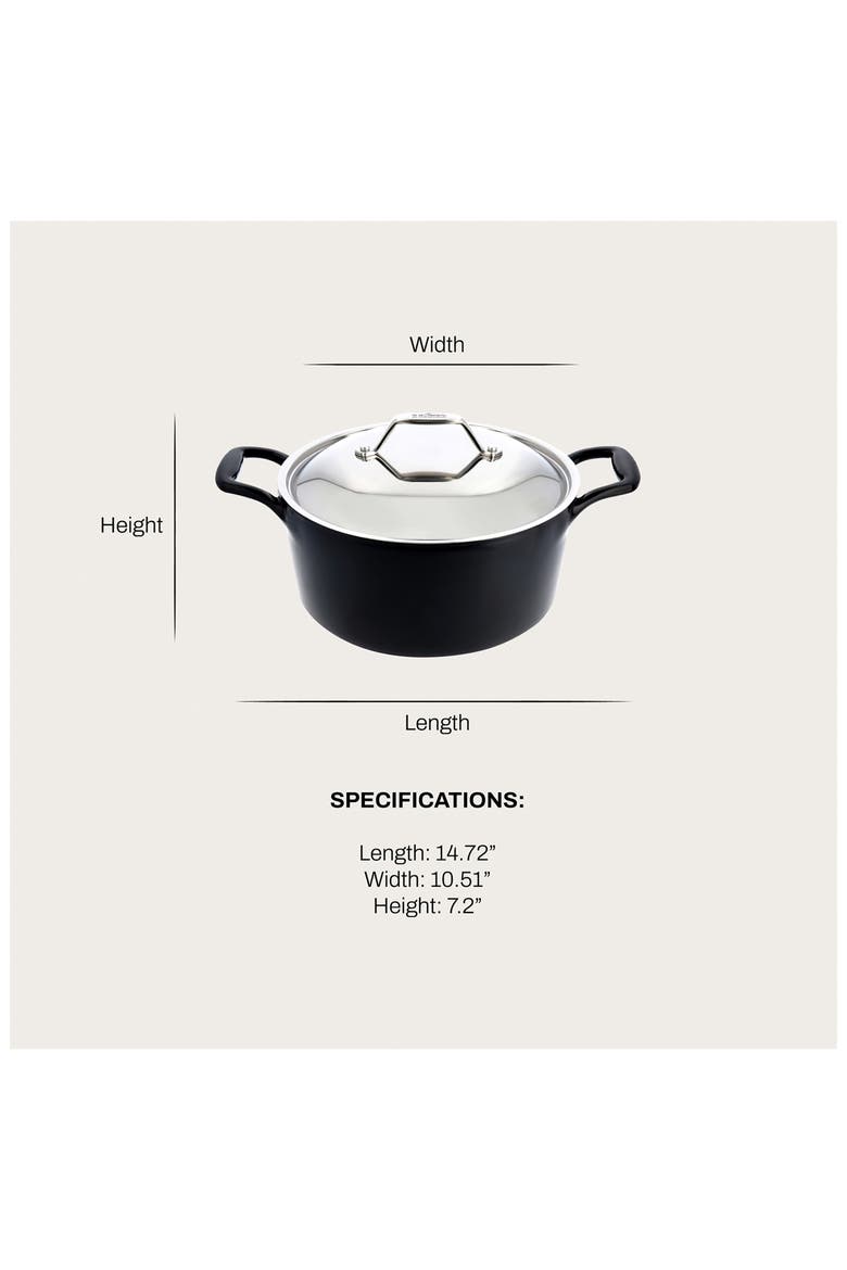 6-Quart Enameled Cast Iron Dutch Oven, Alternate, color, BLACK