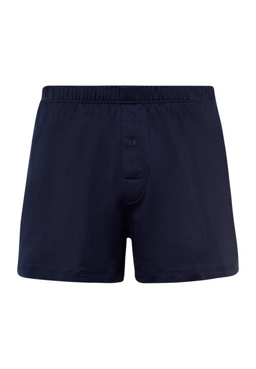 Hanro Cotton Sporty Boxer In Midnight Navy