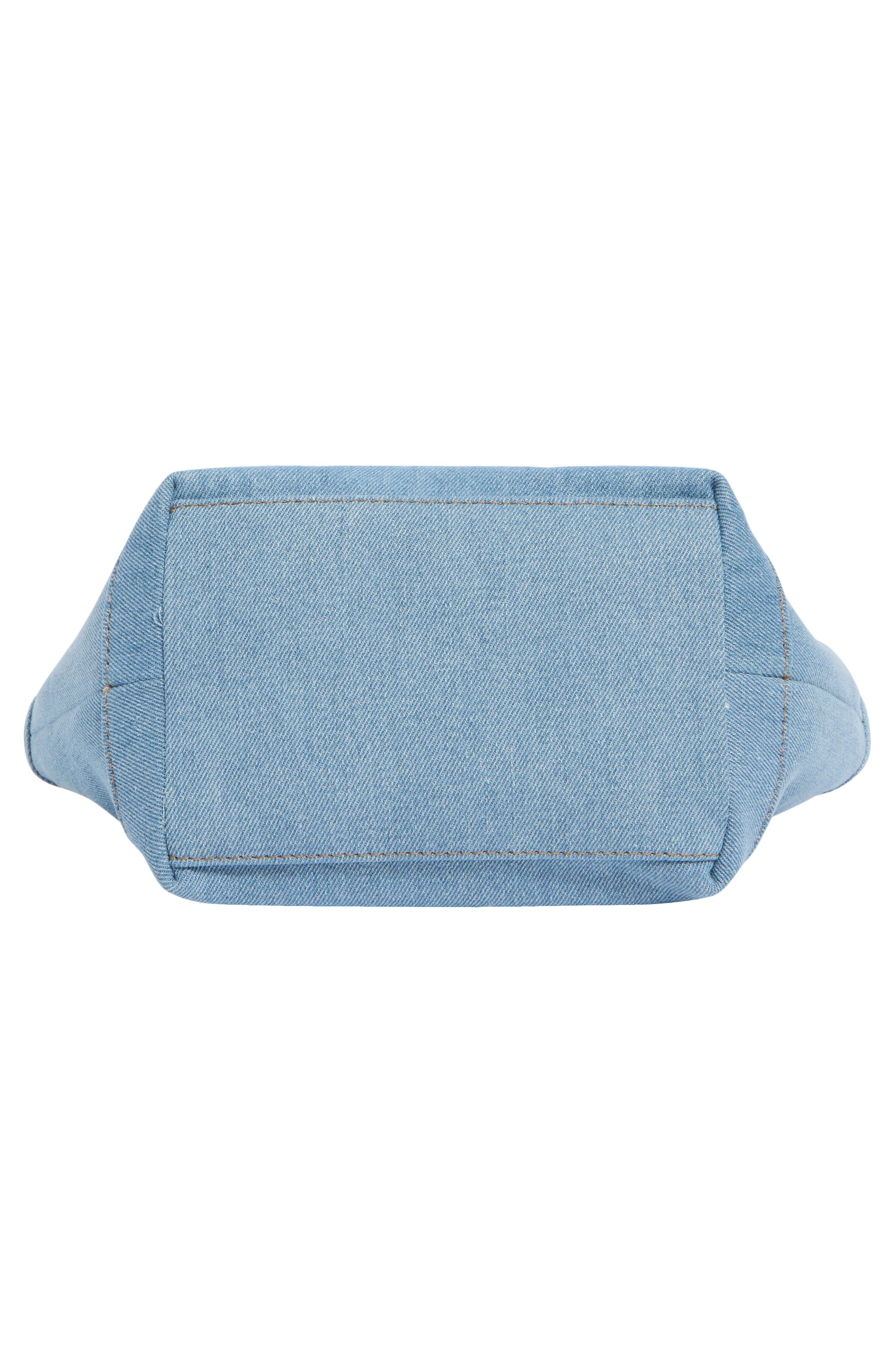 Nanette Lepore Small Convertible Denim Twill Satchel with Accessories, Alternate, color, Blue Jeans Denim