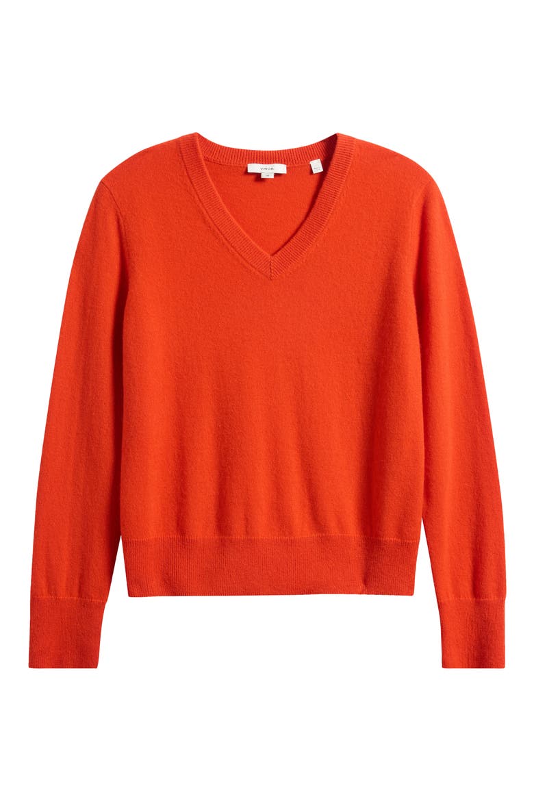 V-Neck Cashmere Sweater, Alternate, color, CRIMSON