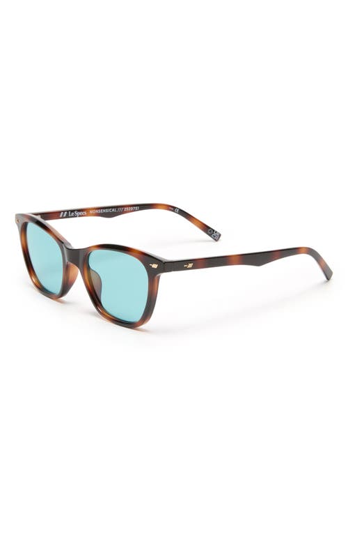 Le Specs Nonsensical 52mm D-frame Sunglasses In Dark Tort/aqua Blue Mono