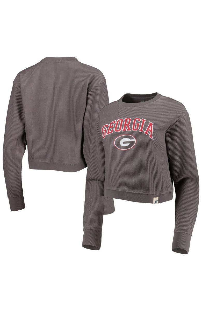 LEAGUE COLLEGIATE WEAR Women's League Collegiate Wear Gray Georgia Bulldogs Classic Campus Corded Timber Sweatshirt, Main, color, 