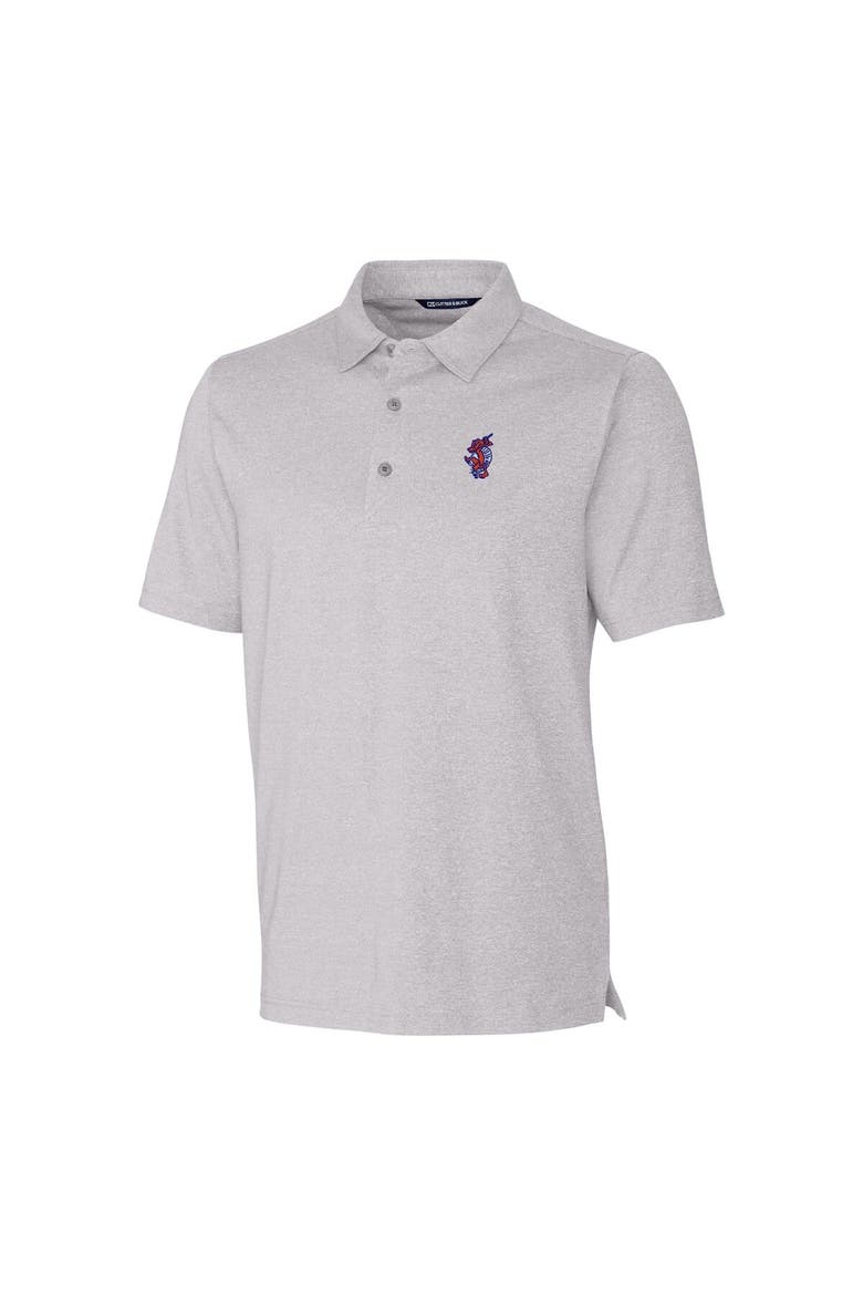 Men's Cutter & Buck Heather Gray Florida Gators Swinging Gator Forge Heathered Stretch Polo, Alternate, color, Heather Gray