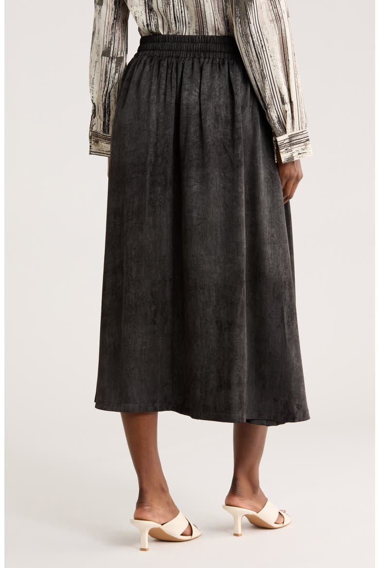 Print Side Pocket Midi Skirt, Alternate, color, BLACK