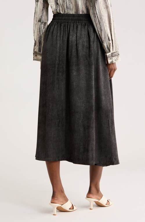 Patrizia Luca Print Side Pocket Midi Skirt In Black