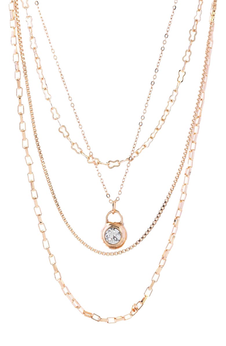 SAACHI Crystal Layered Chain Necklace, Main, color,