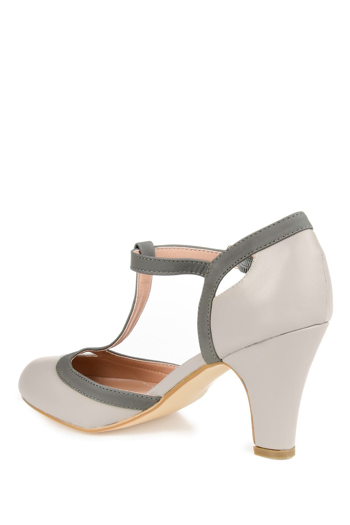 JOURNEE Olina T-Strap Pump - Wide Width, Alternate, color, GREY