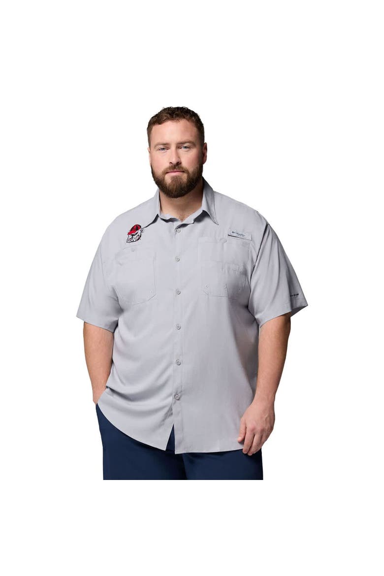 Men's Columbia  Gray Georgia Bulldogs Big & Tall Tamiami Omni-Shade Button-Down Shirt, Main, color, Gray