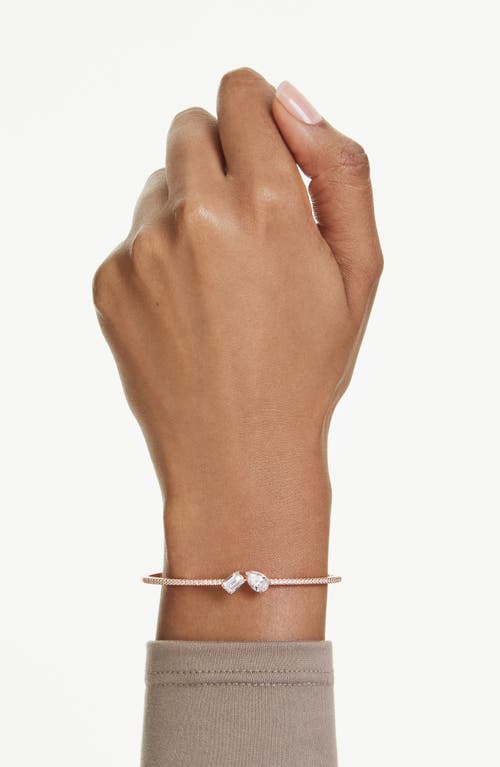 Swarovski Mesmera Rose Gold-tone Plated Mixed Cuts Bangle In Gold