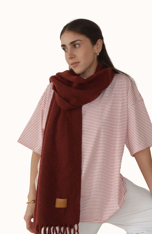 Joiana Jewelry Sweater Scarf In Burgundy