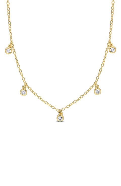 Lab Grown Diamond Station Necklace - 0.17ct.