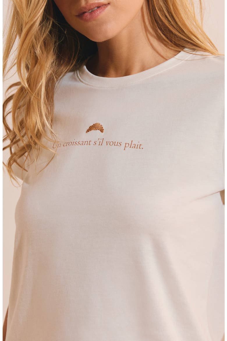 Bennie Croissant Graphic Sleep T-Shirt, Alternate, color, WHITE