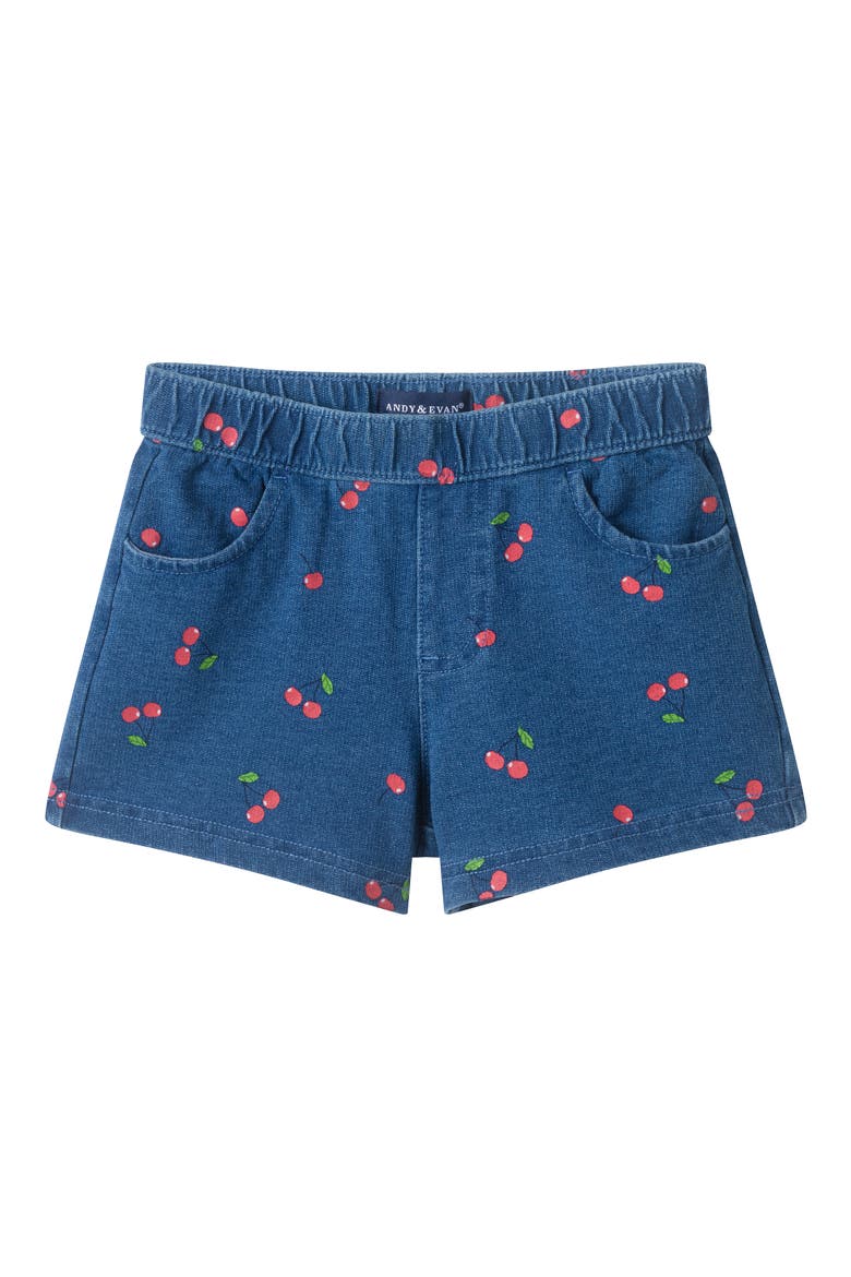 Kids' Knit Denim Shorts, Main, color, BLA- BLUE CHERRY