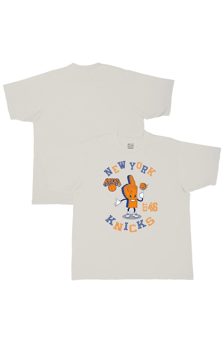 Stadium Essentials Men's Stadium Essentials Cream New York Knicks Number One Oversized T-Shirt, Alternate, color, Cream